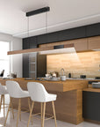 Moto-Rise Oak/Black Pearl Suspension Chandelier by Neuhaus Pure | Spacio