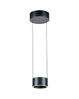 Black pendant light fixture with height adjustable feature on a white background from Neuhaus Pure, available at Spacio in India.