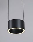 Black pendant light with a gray background