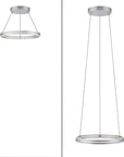 Two modern pendant lights on a white background