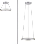 Two modern pendant lights on a white background
