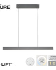 E-Motion Platinum Grey Kinetic Chandelier Light by Neuhaus Pure | Spacio