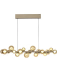 Modern kinetic chandelier with gold spherical bulbs on a white background by Neuahaus Pure available at Spacio retail stores in Mumbai & Kolkata.