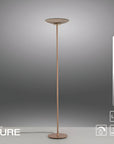 Floor lamp with 'PURE' branding on a gray background