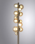 Modern floor lamp with multiple spherical bulbs on a gray background