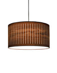 Wooden pendant lamp with a cylindrical design on a white background from Nomon available at Spacio retail stores in Mumbai & Kolkata.