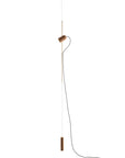 Modern pendant light with wooden fixture on a white background from Nomon, available at Spacio retail stores in Mumbai & Kolkata.
