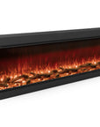A Planika Fireplace Electric LED Astro Wall Mounted with 3D LED technology that showcases realistic flames and logs.