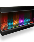 A stylish Planika Fireplace Electric LED Astro Wall Mounted with design flexibility and vibrant, 3D LED technology that creates colorful flames.