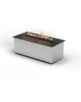 Modern fire pit table with flames on a white background from Planika available at Spacio retail stores in Mumbai & Kolkata