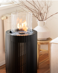 Closeup of a bioethanol fireplace from Planika available at Spacio retail stores in Mumbai & Kolkata.