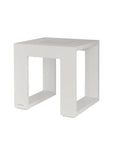 White solar light side table on a white background