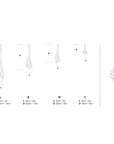 Seri[ Coral glass dimensions labeled on a white background