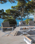 Sifas Oskar collection of Sofa seating on exterior space with table & chairs available at Spacio India for luxury home Outdoor Furniture decor collection