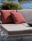 Sifas Oskar collection of Sofa seating with ottoman with red cushions available at Spacio India for luxury home Outdoor Furniture decor collection