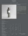 Product description card for a sculpture titled 'Sitting Man' by 101 Copenhagen, featuring text and dimensions.