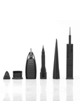 Handcrafted architectural chess pieces from the Skyline Chess Steel World Icons Hatch Board Set, available at Spacio India for luxury decor and collectors.