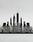 A luxury board game masterpiece - Skyline Chess Steel 2 City London New York Hatch Board, a perfect statement piece for modern interiors. Also perfect luxury gift for housewarming and other occassions.