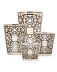 A set of Baobab Arabian Nights Candle MAX16ARN holders with gold and black designs.
