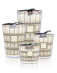 A set of three Baobab Cities Roma Candle Max 24 MAX24CRO with a black ribbon on them.