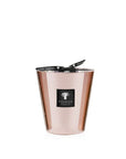 A Baobab Roseum Candle MAX16ROS with a rose gold hue and a black lid, exuding femininity.