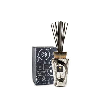 A Baobab Stones Marble 250 Diffuser Mini TOTEMXSSMA reed diffuser in black and silver with a box.