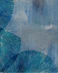 An abstract painting with blue and gray leaves perfect for interior spaces, the Glamora Glamfusion Hydra Hydronetta.
