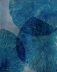 A Glamora wellness painting featuring blue leaves on a blue background, perfect for interior spaces.