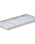 A blue marble tray on a white background featuring the luxury waste bin from the SV Casa Bath Set Toro SVPS14 4pc Set.