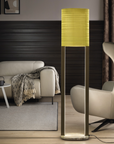 A luxurious Masiero Ebe Floor Lamp adds artistic expression to a living room with decorative lights.