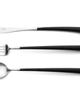 Cutipol Noor luxury cutlery set featuring lightweight pieces with curved resin handles and brushed steel finish, perfect for elegant dining experiences - Spoon, Fork & Knife