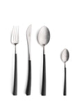 Cutipol Noor luxury cutlery set featuring lightweight pieces with curved resin handles and brushed steel finish, perfect for elegant dining experiences - 4 pc set