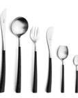 Cutipol Noor luxury cutlery set featuring lightweight pieces with curved resin handles and brushed steel finish, perfect for elegant dining experiences - 6 pcs set
