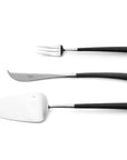 Cutipol Noor luxury cutlery set featuring lightweight pieces with curved resin handles and brushed steel finish, perfect for elegant dining experiences - 3pcs dessert servers