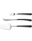 Cutipol Noor luxury cutlery set featuring lightweight pieces with curved resin handles and brushed steel finish, perfect for elegant dining experiences - 3pcs dessert servers