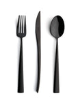 Cutipol Duna Cutlery set spoon fork and kinfe in black polished finish