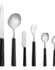 Cutipol Ebony and Dua Cutlery sets featuring matte black and gold finishes with sleek, contemporary designs ideal for luxurious dining setups - 6 pcs