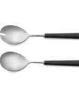 Cutipol Ebony Cutlery sets featuring matte black and gold finishes with sleek, contemporary designs ideal for luxurious dining setups - Salad Servers