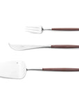 Cutipol Goa brown matt stainless steel finish, black resin handles, and minimalist design for a luxurious dining experience - dessert servers 3 pcs