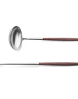 Cutipol Goa brown matt stainless steel finish, black resin handles, and minimalist design for a luxurious dining experience - 2 pcs spoon servers