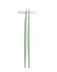 Cutipol Goa celadon matt stainless steel finish, black resin handles, and minimalist design for a luxurious dining experience - chopsticks with pillow