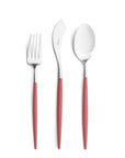 Cutipol Goa red matt stainless steel finish, black resin handles, and minimalist design for a luxurious dining experience - 3pc serving set