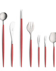 Cutipol Goa red matt stainless steel finish, black resin handles, and minimalist design for a luxurious dining experience - 9pc set