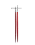 Cutipol Goa red matt stainless steel finish, black resin handles, and minimalist design for a luxurious dining experience - chop sticks with pillow