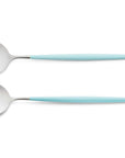 Cutipol Goa red matt stainless steel finish, black resin handles, and minimalist design for a luxurious dining experience - 2pc salad servers