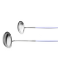 Cutipol Goa violet matt stainless steel finish, black resin handles, and minimalist design for a luxurious dining experience - 2pcs spoon servers