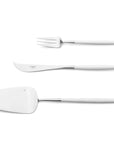 Cutipol Goa white matt stainless steel finish, black resin handles, and minimalist design for a luxurious dining experience - on a white background 3 pcs Dessert Servers