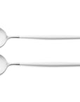 Cutipol Goa white matt stainless steel finish, black resin handles, and minimalist design for a luxurious dining experience - on a white background 2pcs salad servers