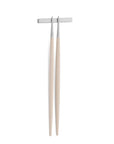 Cutipol Goa grey matt stainless steel finish, black resin handles, and minimalist design for a luxurious dining experience - chopsticks with Rest
