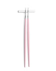 Cutipol Goa pink matt stainless steel finish, black resin handles, and minimalist design for a luxurious dining experience - chopsticks with rest